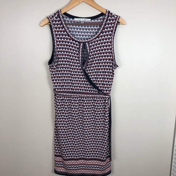 Max studio pattern faux wrap dress size medium - Picture 2 of 6